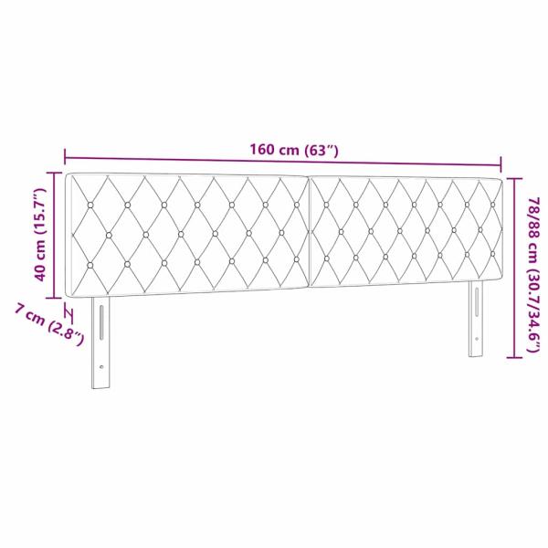 LED Kopfteil Kristallknopf Gepolstert Schwarz 80 cm Samt