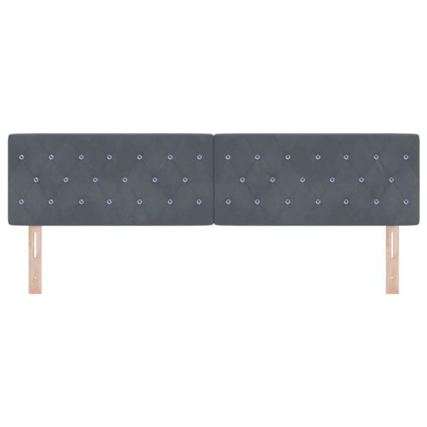 LED Kopfteil mit Kristallknopf-Steppung Dunkelgrau 90 cm Samt