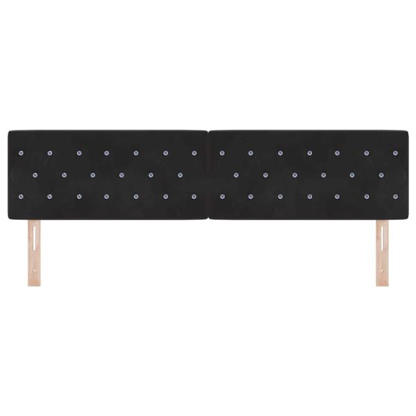 LED Kopfteil Kristallknopf Gepolstert Schwarz 90 cm Samt