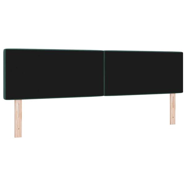 LED Kopfteil mit Kristallknopf-Steppung Dunkelgrün 90 cm Samt