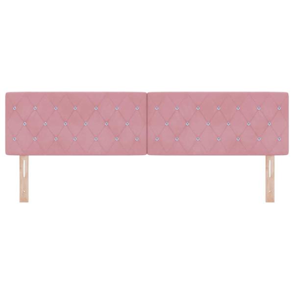 LED Kopfteil mit Kristallknopf-Bespanntheit Rosa 90 cm Samt
