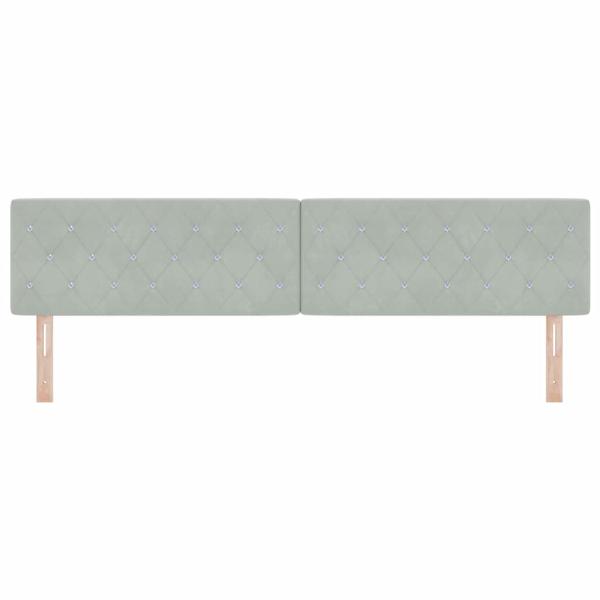 LED Kopfteil mit Kristallknopf-Tufting Hellgrau 100 cm Samt