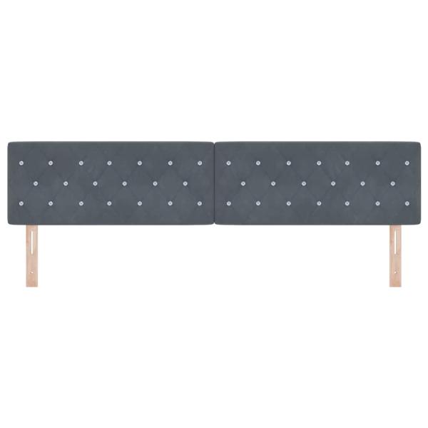 LED Kopfteil Kristallknopf Geplüschtes Dunkelgrau 100 cm Samt