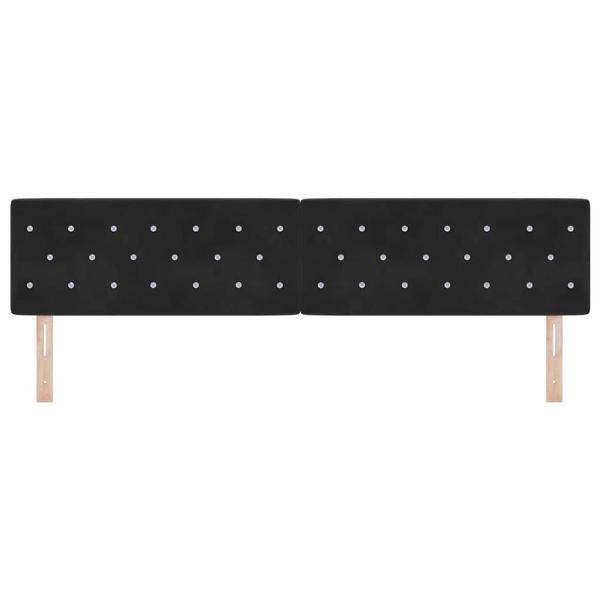 LED Kopfteil mit Kristallknöpfen, Schwarz, 100 cm, Samt