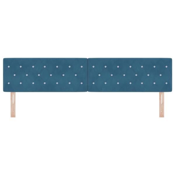 LED Kopfteil Kristallknopf Gepolstert Dunkelblau 100 cm Samt