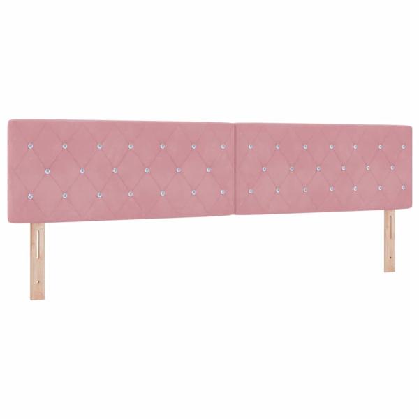 LED Kopfteil Kristallknopf Gepolstert Rosa 100 cm Samt