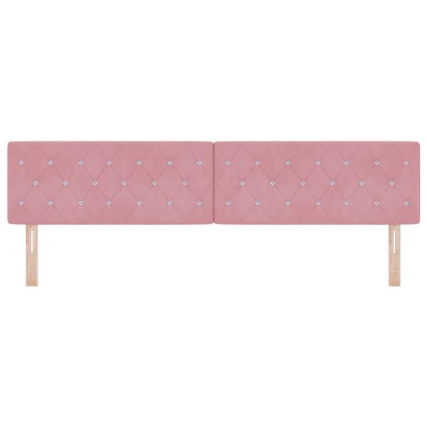 LED Kopfteil Kristallknopf Gepolstert Rosa 100 cm Samt