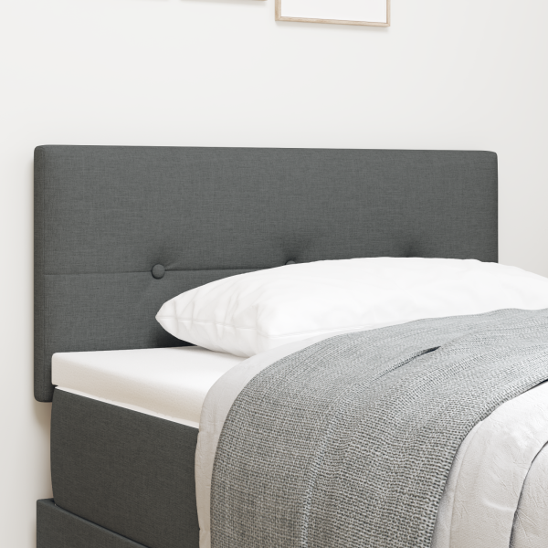LED Kopfteil mit Knopfheftung Dunkelgrau 80 cm Stoff