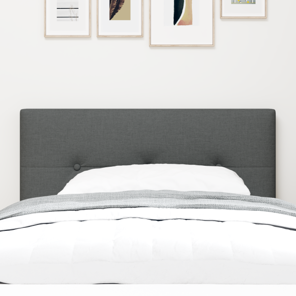 LED Kopfteil mit Knopfheftung Dunkelgrau 80 cm Stoff