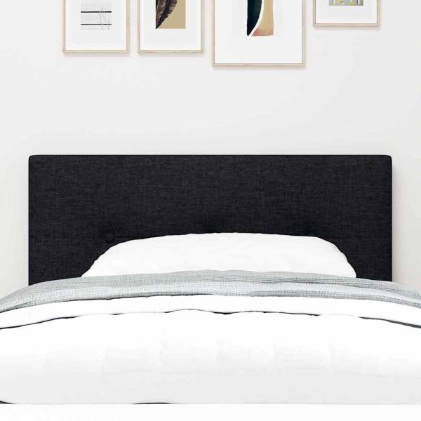 LED Kopfteil mit Knopfheftung Schwarz 80 cm Stoff