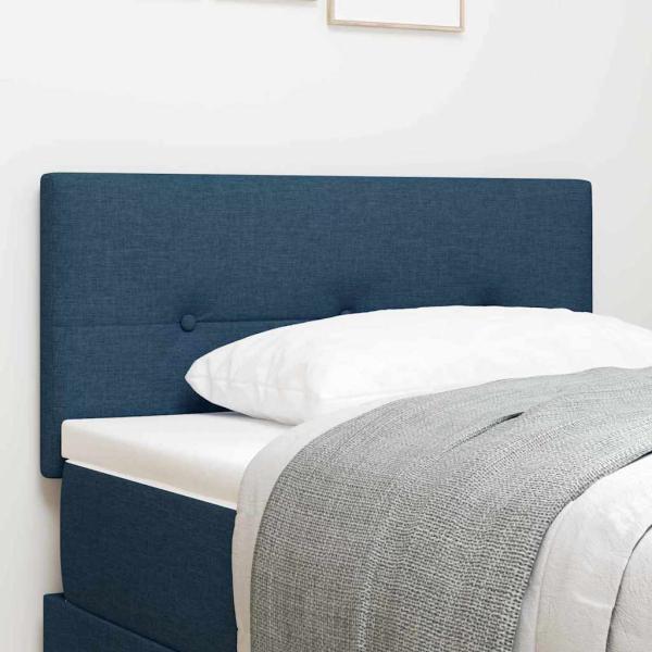 LED Kopfteil mit Knopfheftung Blau 80 cm Stoff