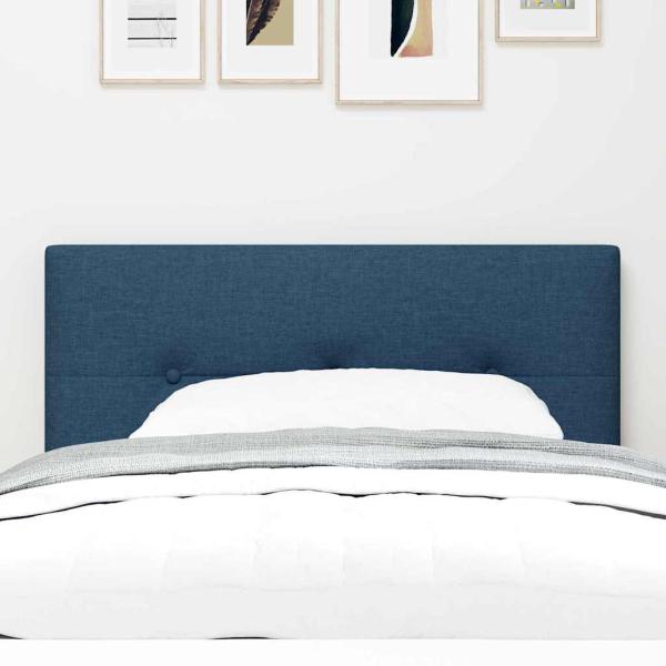 LED Kopfteil mit Knopfheftung Blau 80 cm Stoff