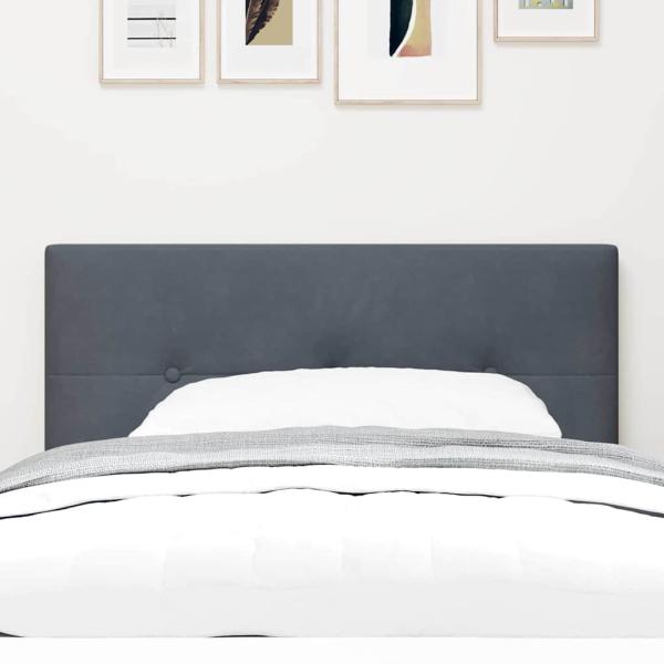 LED Kopfteil mit Knopfheftung Dunkelgrau 80 cm Samt