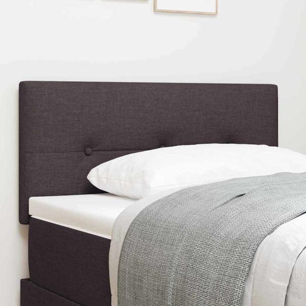 LED Kopfteil mit LED-Lichtleisten Dunkelbraun 90 cm Stoff