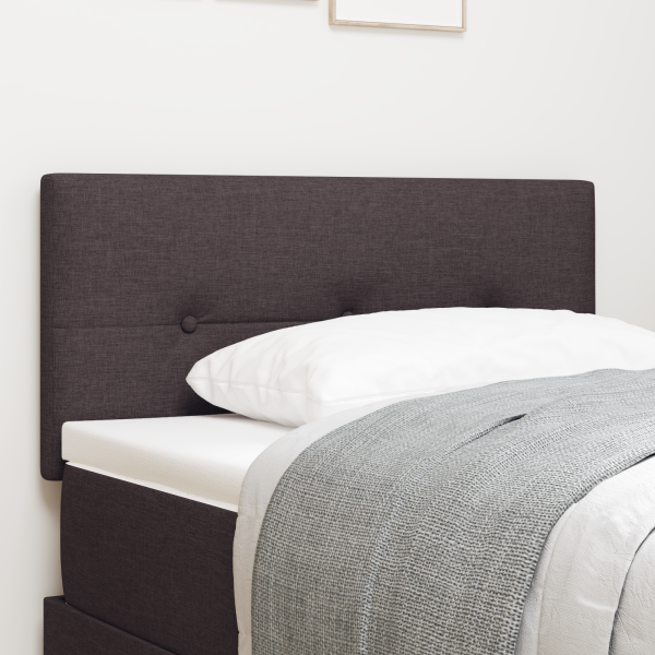 LED Kopfteil mit LED-Lichtleisten Dunkelbraun 90 cm Stoff