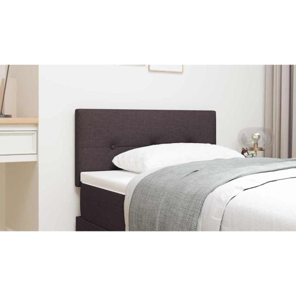 LED Kopfteil mit LED-Lichtleisten Dunkelbraun 90 cm Stoff