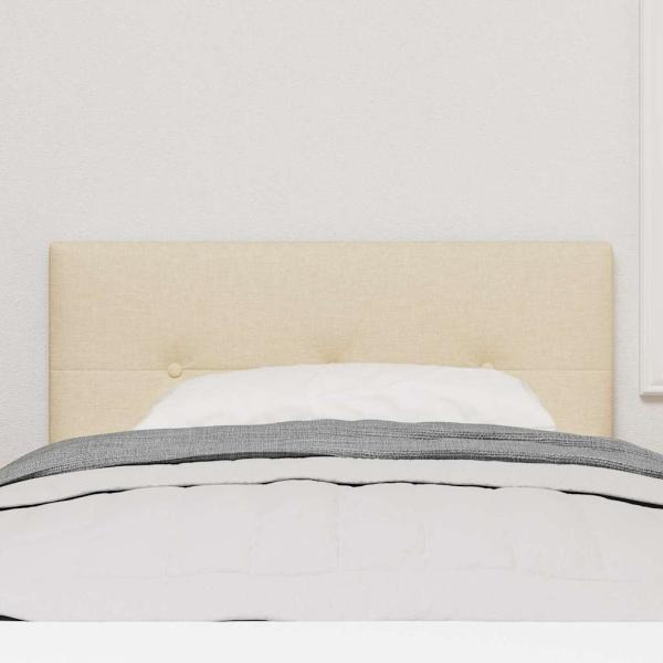 LED Kopfteil mit Knopfheftung Creme 90 cm Stoff