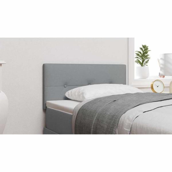 LED Kopfteil mit Knopfheftung Hellgrau 100 cm Stoff