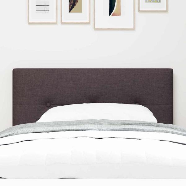 LED Kopfteil mit Knopfheftung Dunkelbraun 100 cm Stoff