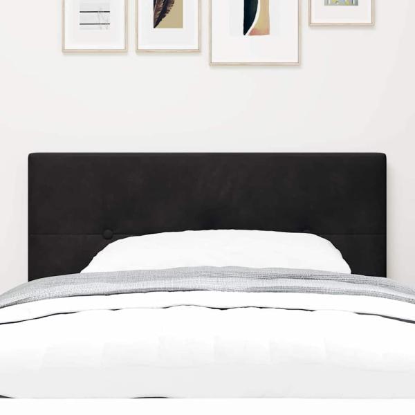 LED Kopfteil mit Knopfheftung Schwarz 100 cm Samt