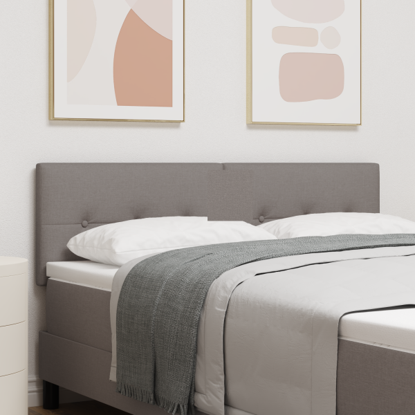 LED Kopfteil mit LED-Lichtleisten Taupe 144 cm Stoff