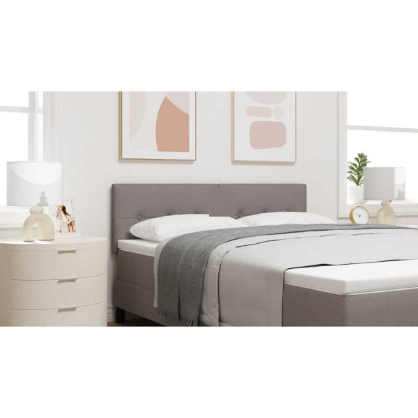 LED Kopfteil mit LED-Lichtleisten Taupe 144 cm Stoff