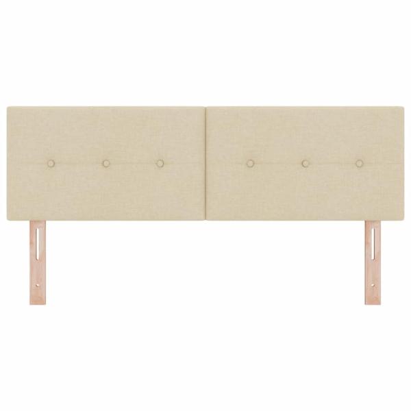 LED Kopfteil mit Knopfheftung Creme 72 cm Stoff