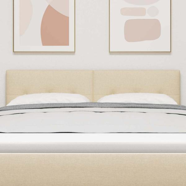 LED Kopfteil mit Knopfheftung Creme 72 cm Stoff