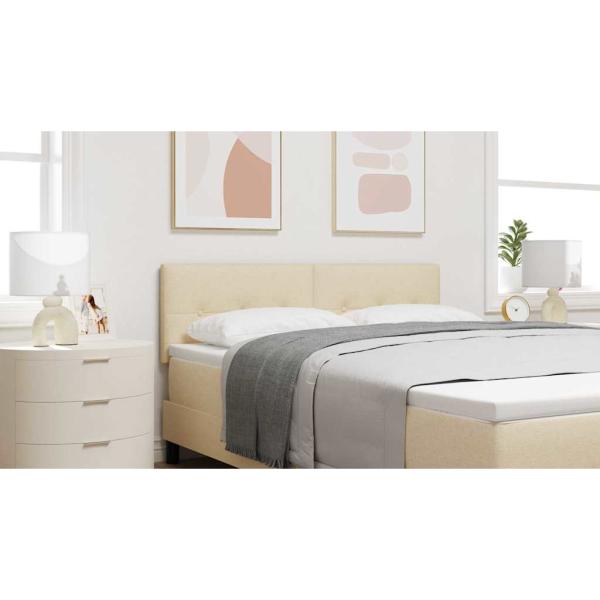 LED Kopfteil mit LED-Lichtleisten Creme 144 cm Stoff