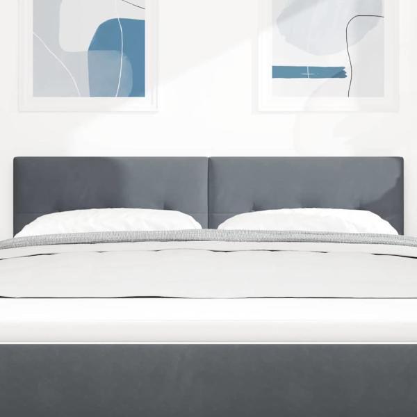 LED Kopfteil mit Knopfheftung Dunkelgrau 72 cm Samt