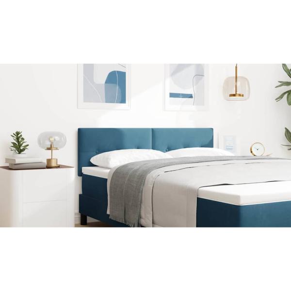 LED Kopfteil mit LED-Lichtleisten Blau 144 cm Samt