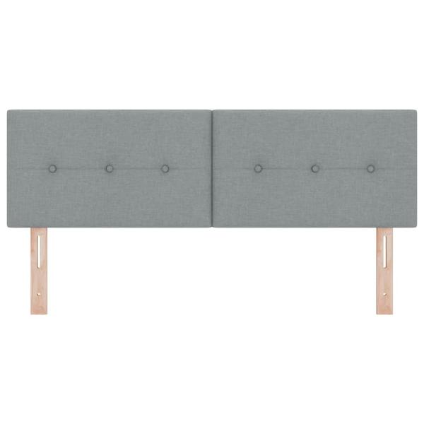 LED Kopfteil mit Knopfheftung Hellgrau 80 cm Stoff