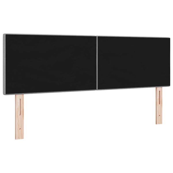 LED Kopfteil mit Knopfheftung Hellgrau 80 cm Stoff