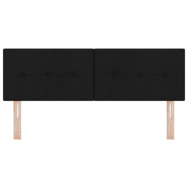 LED Kopfteil mit Knopfheftung Schwarz 80 cm Stoff