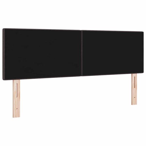 LED Kopfteil mit Knopfheftung Dunkelbraun 80 cm Stoff