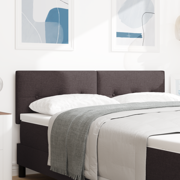 LED Kopfteil mit LED-Lichtleisten Dunkelbraun 160 cm Stoff