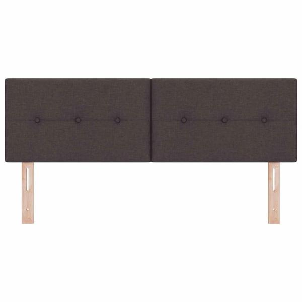LED Kopfteil mit Knopfheftung Dunkelbraun 80 cm Stoff