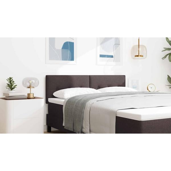 LED Kopfteil mit LED-Lichtleisten Dunkelbraun 160 cm Stoff