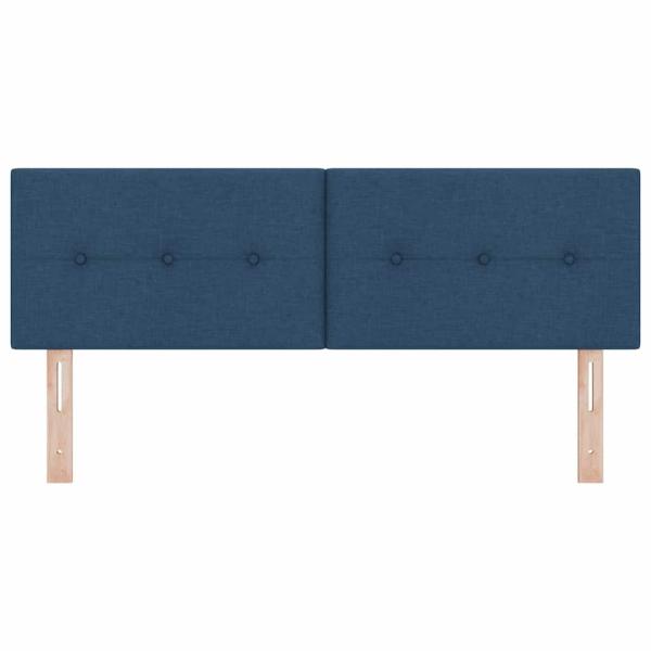 LED Kopfteil mit Knopfheftung Blau 80 cm Stoff