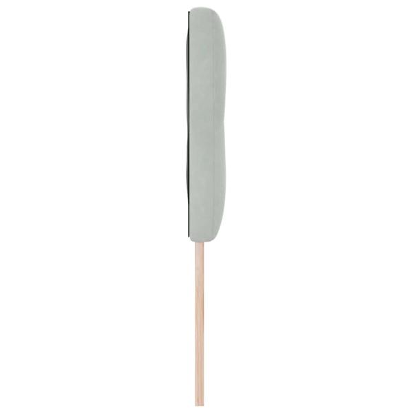 LED Kopfteil mit Knopfheftung Hellgrau 80 cm Samt