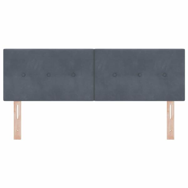 LED Kopfteil mit Knopfheftung Dunkelgrau 80 cm Samt