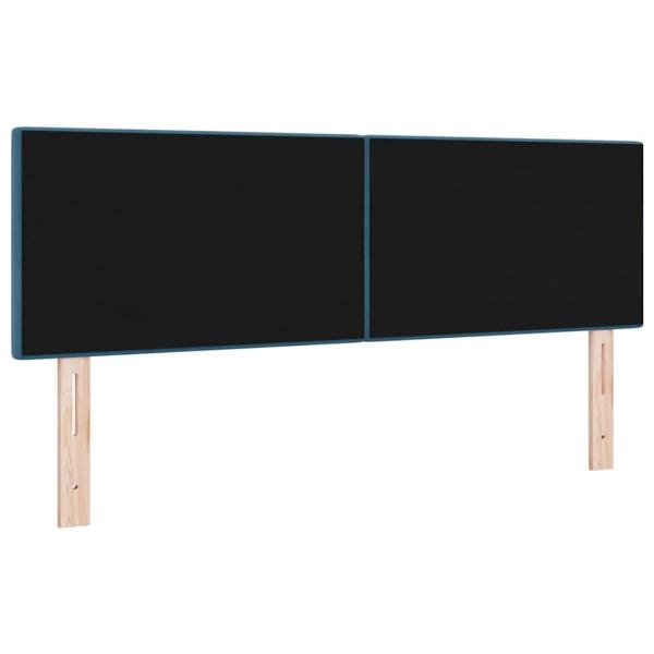 LED Kopfteil mit Knopfheftung Dunkelblau 80 cm Samt
