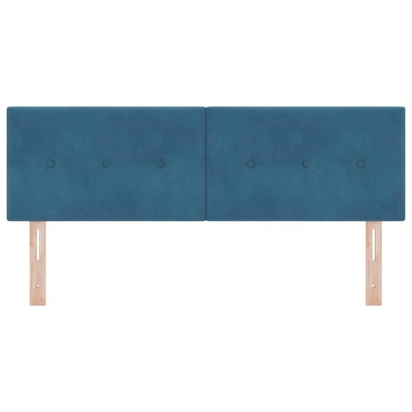 LED Kopfteil mit Knopfheftung Dunkelblau 80 cm Samt