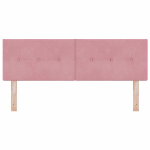 LED Kopfteil mit Knopfheftung Rosa 80 cm Samt