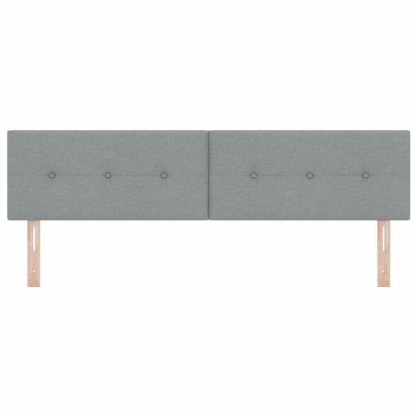 LED Kopfteil mit Knopfheftung Hellgrau 90 cm Stoff