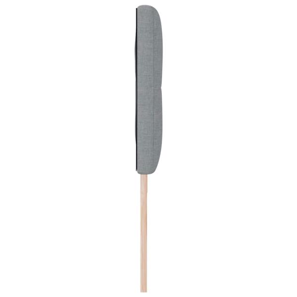 LED Kopfteil mit Knopfheftung Hellgrau 90 cm Stoff