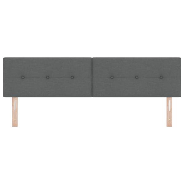 LED Kopfteil mit Knopfheftung Dunkelgrau 90 cm Stoff