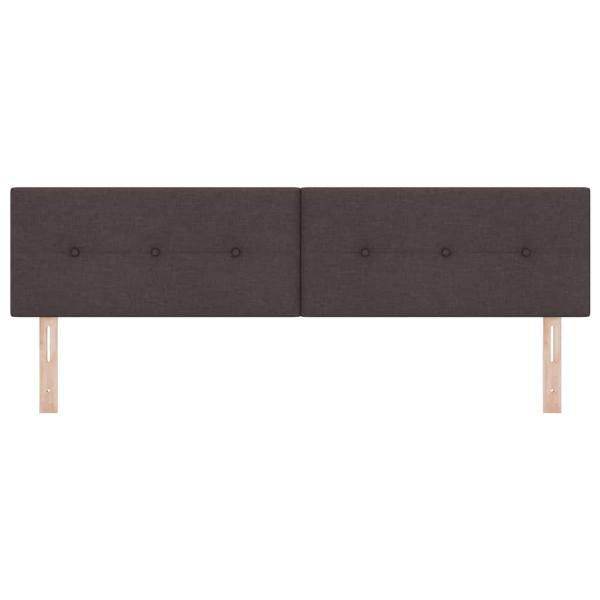 LED Kopfteil mit Knopfheftung Dunkelbraun 90 cm Stoff