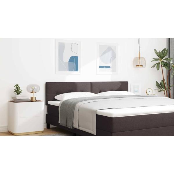 LED Kopfteil mit Knopfheftung Dunkelbraun 90 cm Stoff