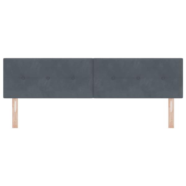 LED Kopfteil mit Knopfheftung Dunkelgrau 90 cm Samt